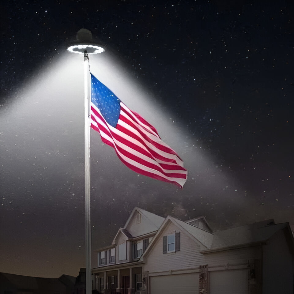 Solar LED Flagpole Light with Automatic On/Off Sensor