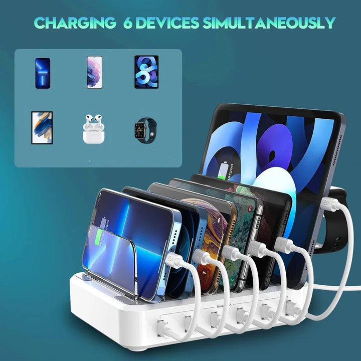 Multi-Device Charging Dock with 6 USB Ports