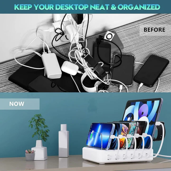 Multi-Device Charging Dock with 6 USB Ports
