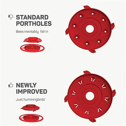 Hanging Bird Feeder Red for Hummingbirds with Built In Perch