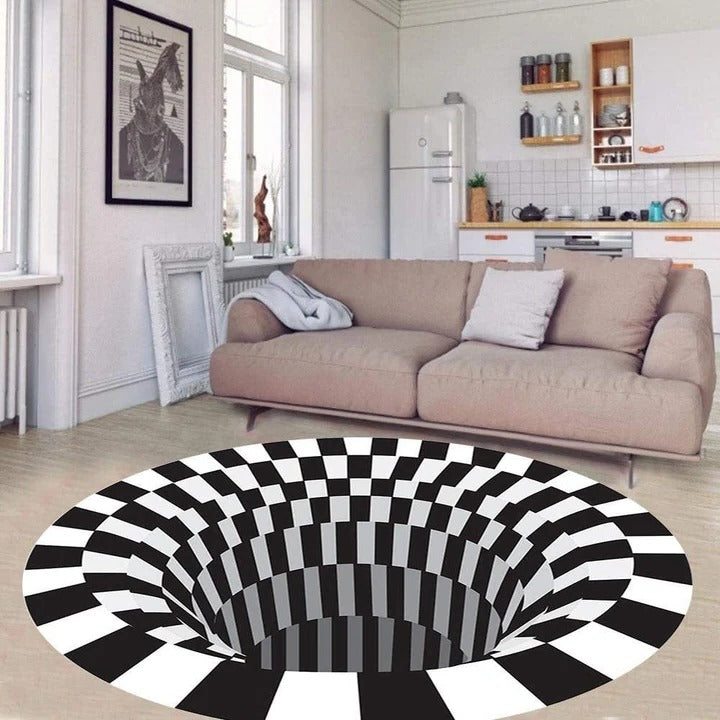 Geometric Illusion Rug with 3D Pattern