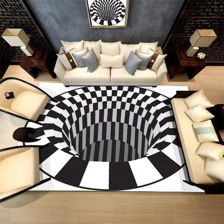 Geometric Illusion Rug with 3D Pattern