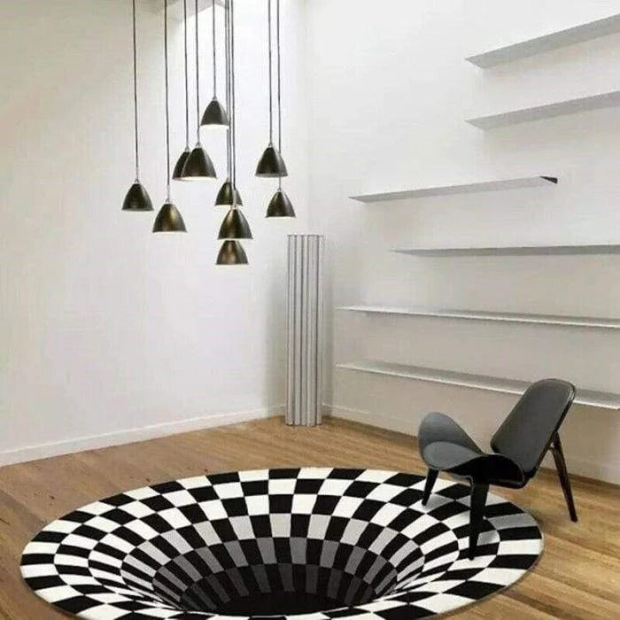 Geometric Illusion Rug with 3D Pattern