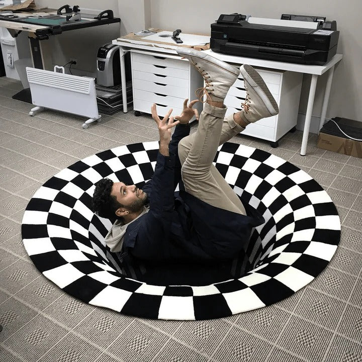 Geometric Illusion Rug with 3D Pattern