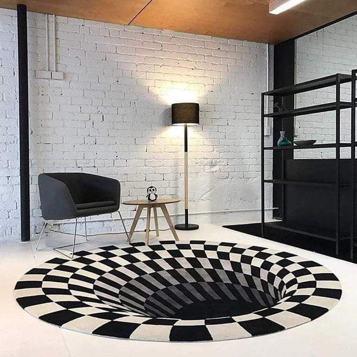 Geometric Illusion Rug with 3D Pattern