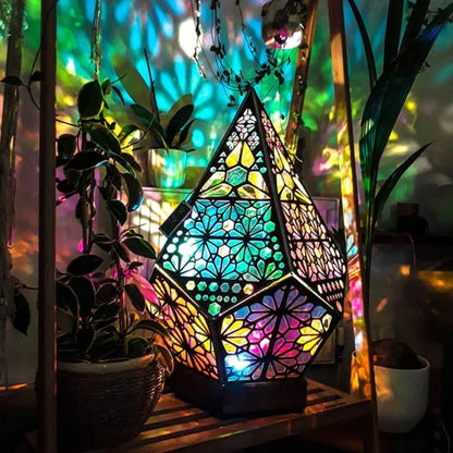 Decorative Night Light, Bohemian Projection Lamp for Ambiance