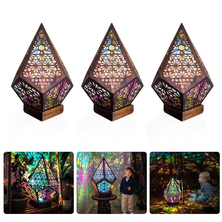 Decorative Night Light, Bohemian Projection Lamp for Ambiance