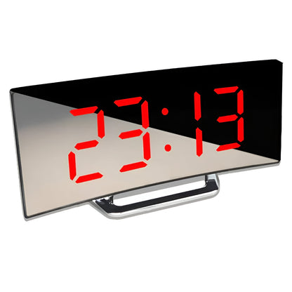 Curved LED Digital Clock, Minimalist Display for Desk
