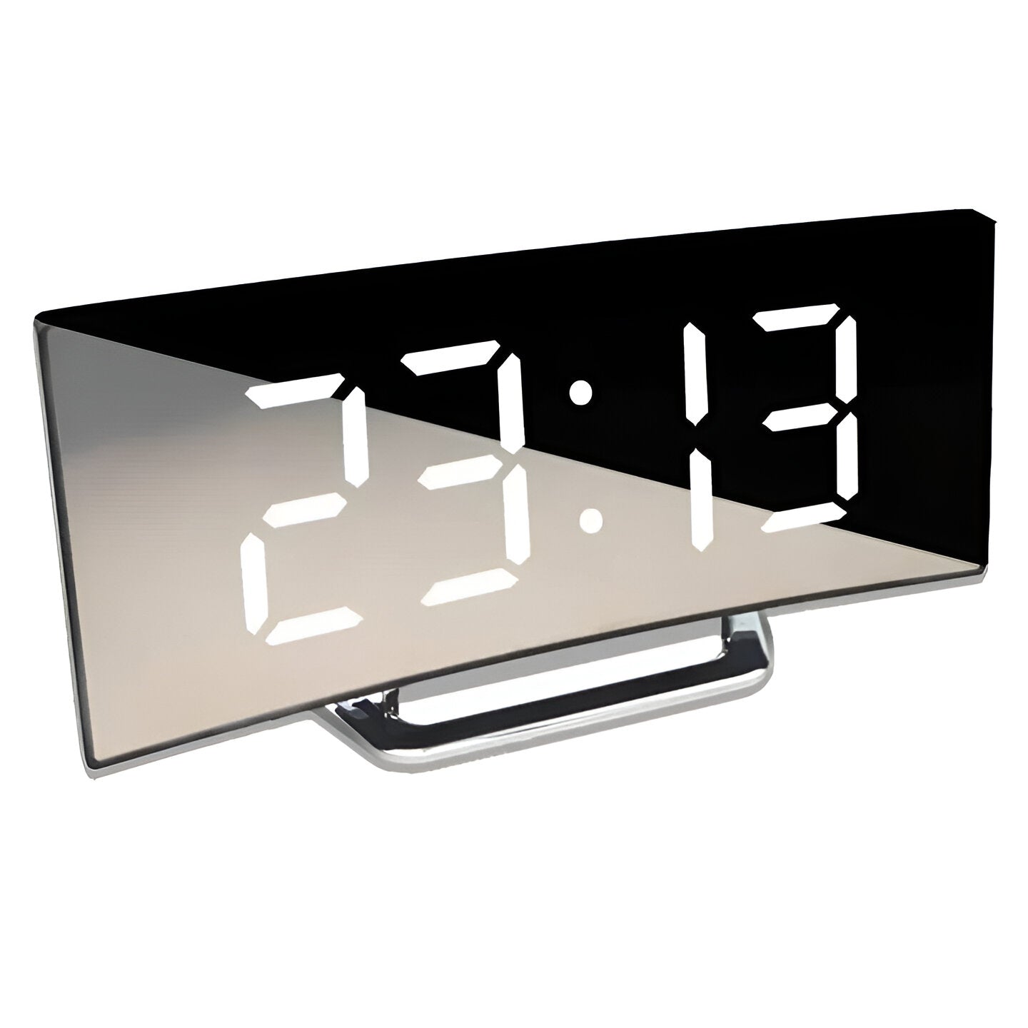 Curved LED Digital Clock, Minimalist Display for Desk