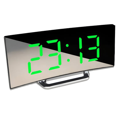 Curved LED Digital Clock, Minimalist Display for Desk