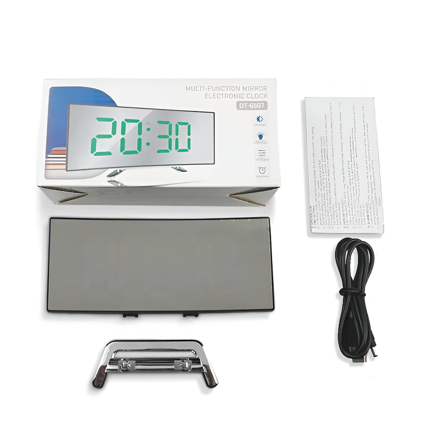 Curved LED Digital Clock, Minimalist Display for Desk