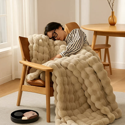 Textured Blanket for Bed or Sofa, Decorative Home Throw