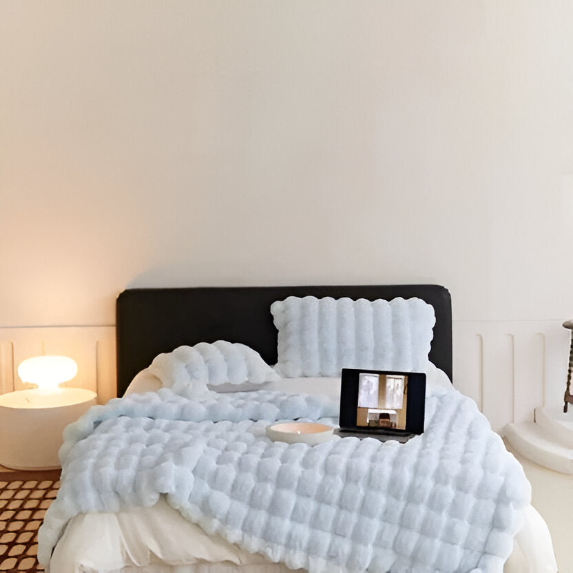 Textured Blanket for Bed or Sofa, Decorative Home Throw