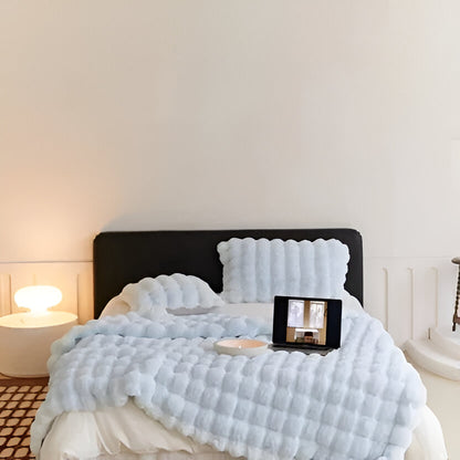 Textured Blanket for Bed or Sofa, Decorative Home Throw