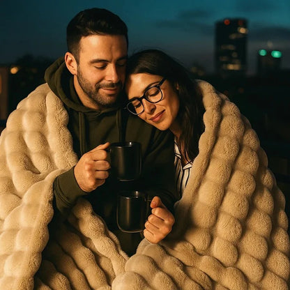 Textured Blanket for Bed or Sofa, Decorative Home Throw