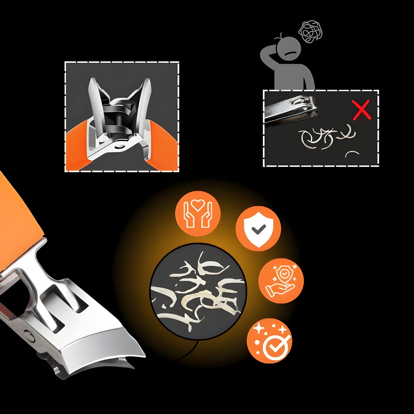 Heavy Duty Nail Clipper, Wide Jaw Cutter for Hard Fingernails