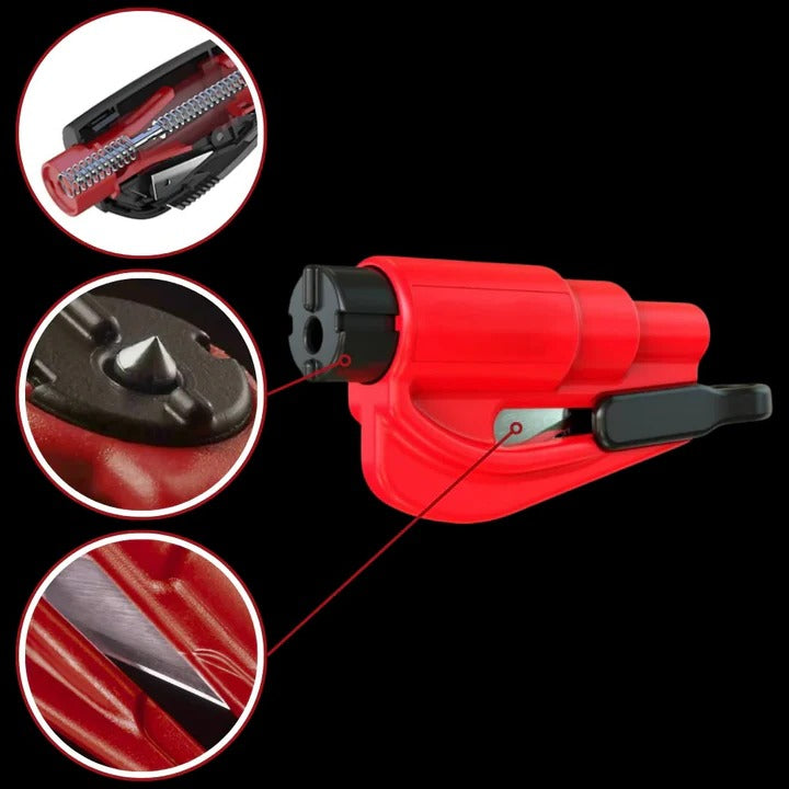 Vehicle Rescue Tool, 2-in-1 Window Breaker and Seatbelt Cutter