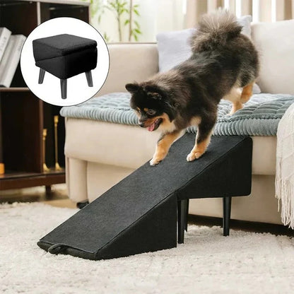 Folding Pet Steps and Ramp, 2-in-1 Convertible Furniture Aid