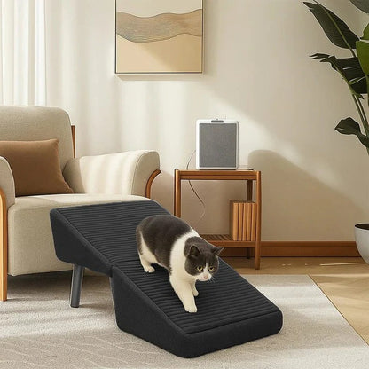 Folding Pet Steps and Ramp, 2-in-1 Convertible Furniture Aid