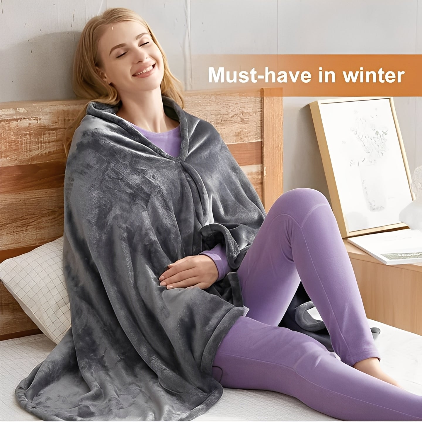 Portable Electric Heated Shawl, USB Rechargeable