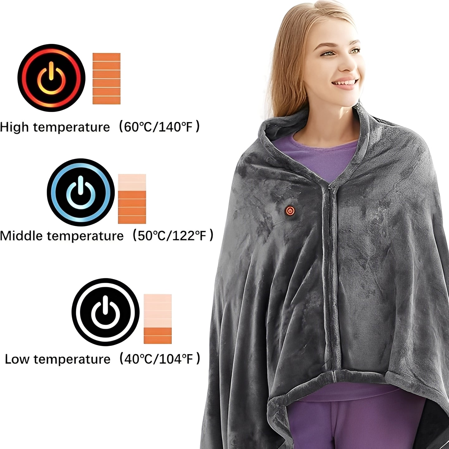 Portable Electric Heated Shawl, USB Rechargeable