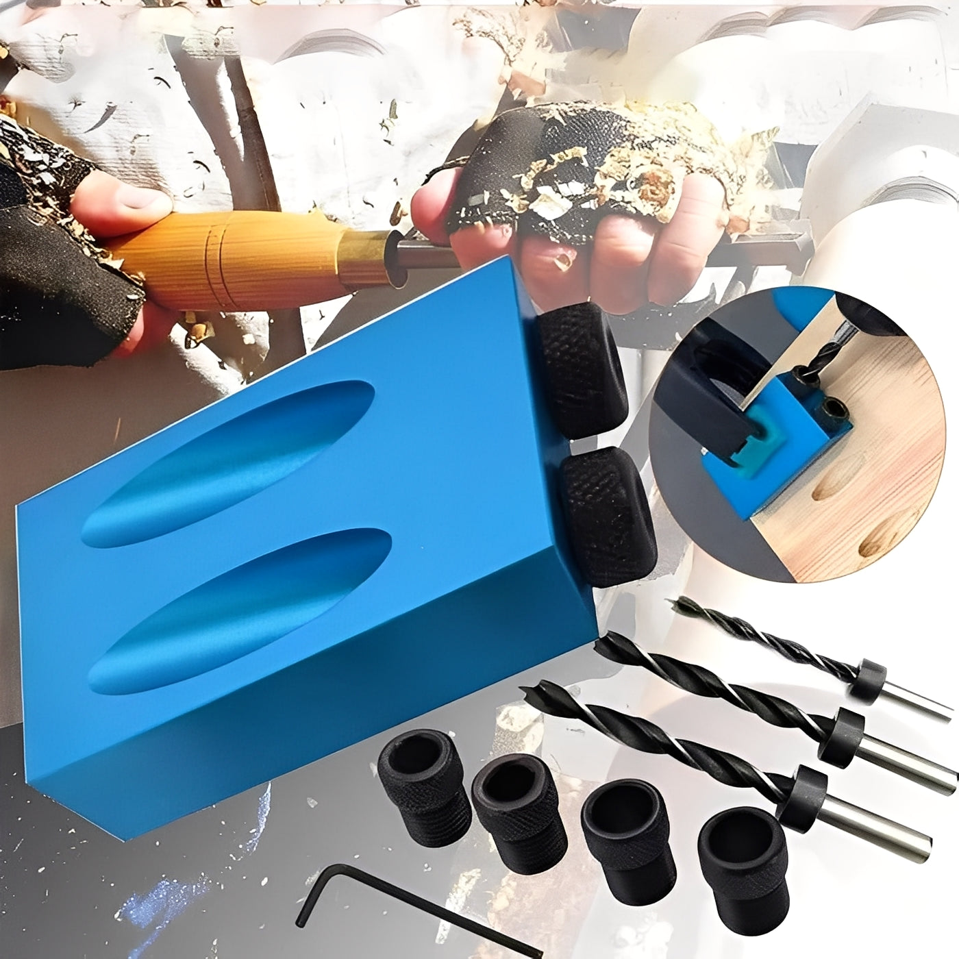 Woodworking Drill Guide, Adjustable Angle Guide for Handheld Power Drills