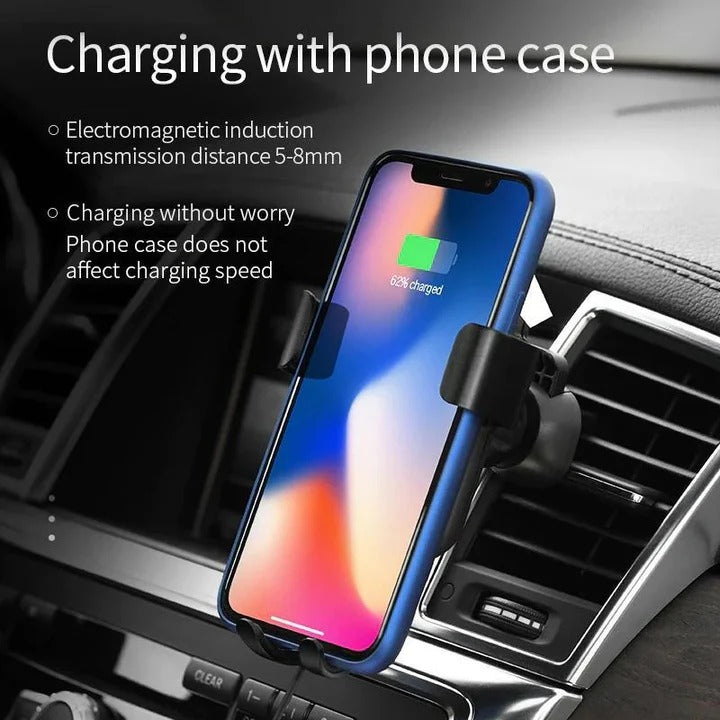 Auto Clamping Phone Mount, Wireless Charging Car Holder