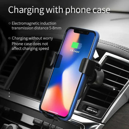 Auto Clamping Phone Mount, Wireless Charging Car Holder