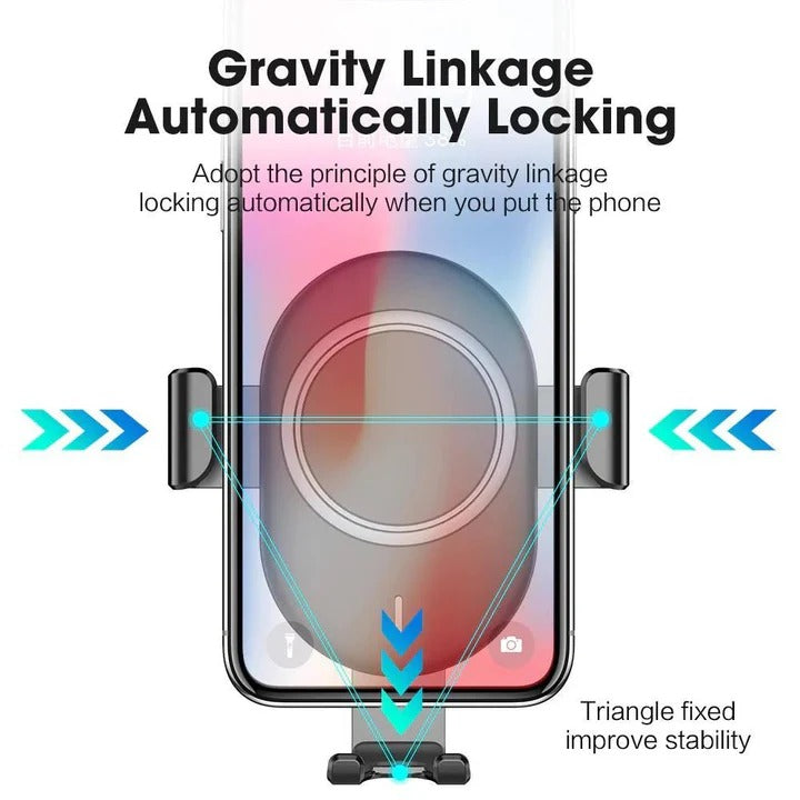 Auto Clamping Phone Mount, Wireless Charging Car Holder