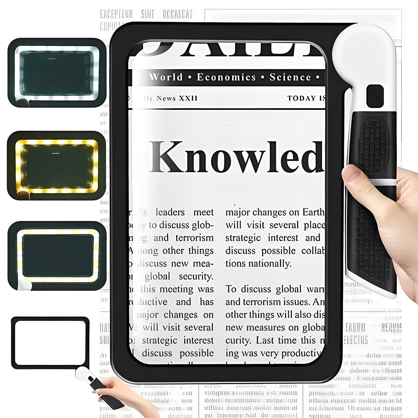 Folding Handheld Magnifier and Built-in LED