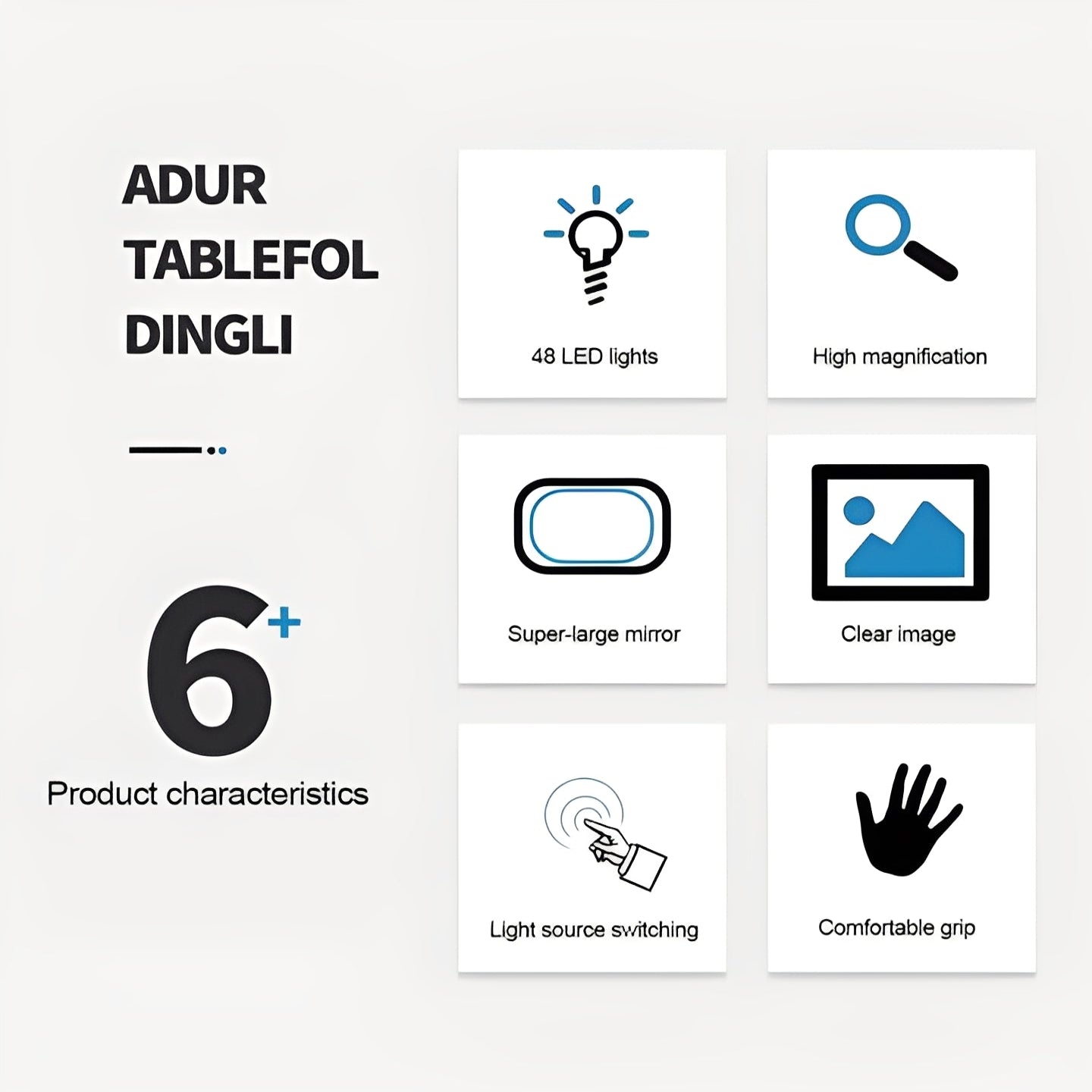 Folding Handheld Magnifier and Built-in LED
