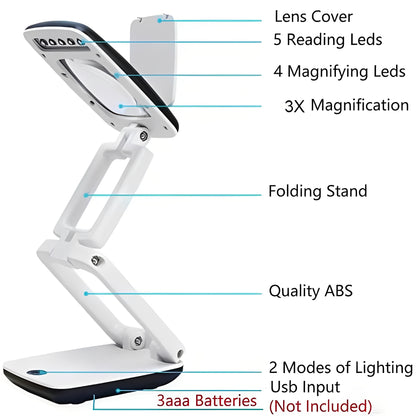 LED Magnifying Desk Lamp for Reading