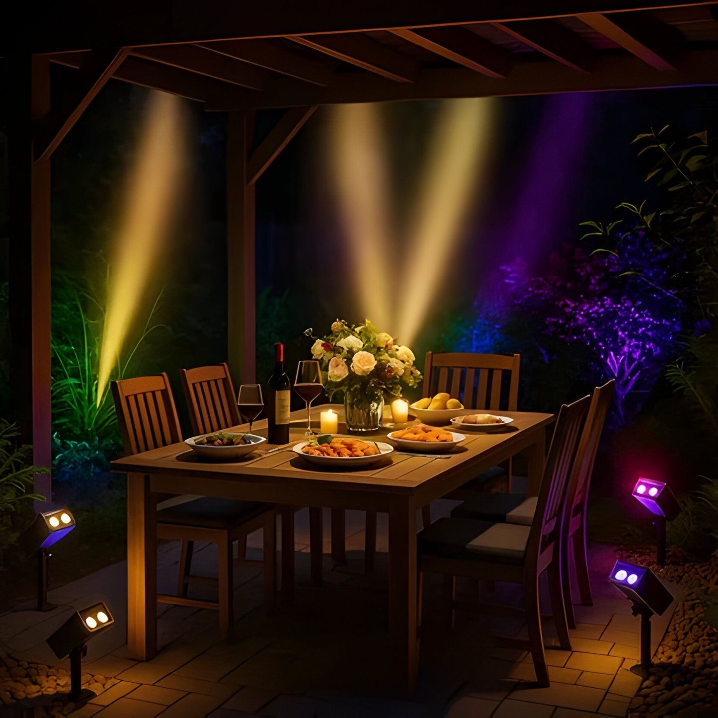 Solar Powered Spot Light with Adjustable Zoom Function