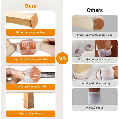 Silicone Protectors for Square Furniture Legs
