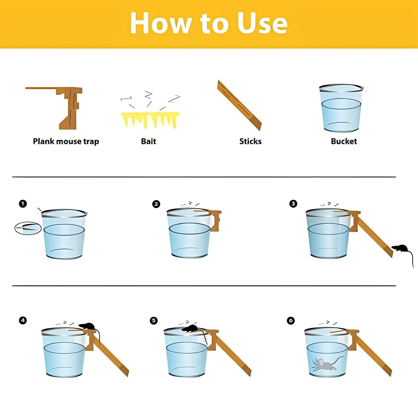 Ramp Style Mouse Trap, Walk the Plank Design, Plastic Construction, Reusable for Rodent Management