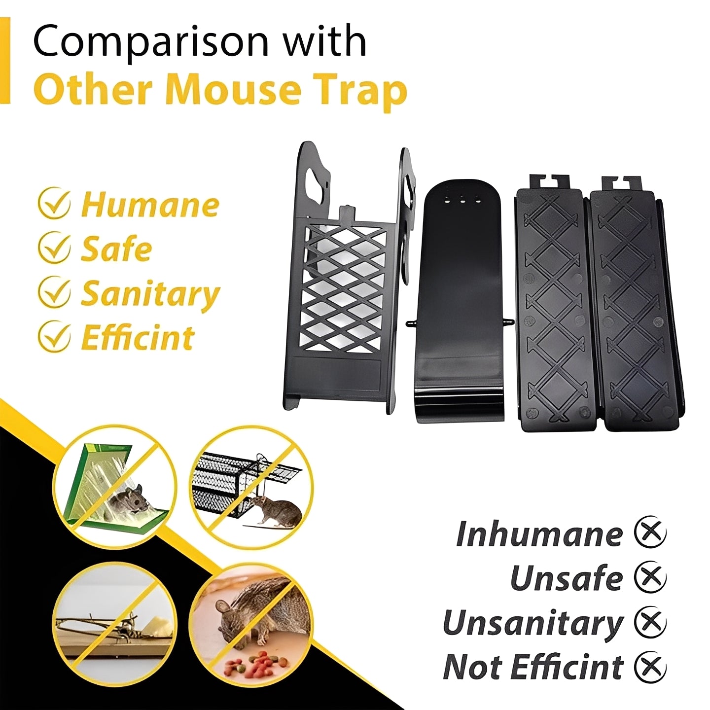 Ramp Style Mouse Trap, Walk the Plank Design, Plastic Construction, Reusable for Rodent Management