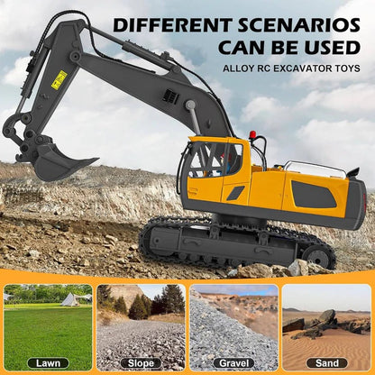 4WD Remote Control Toy Excavator Bulldozer and Dump Truck