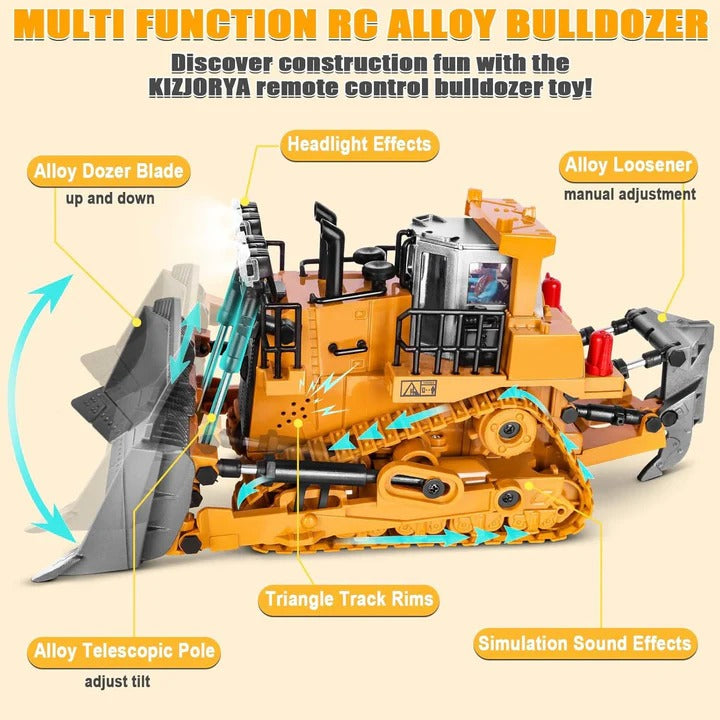 4WD Remote Control Toy Excavator Bulldozer and Dump Truck