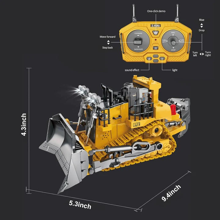 4WD Remote Control Toy Excavator Bulldozer and Dump Truck