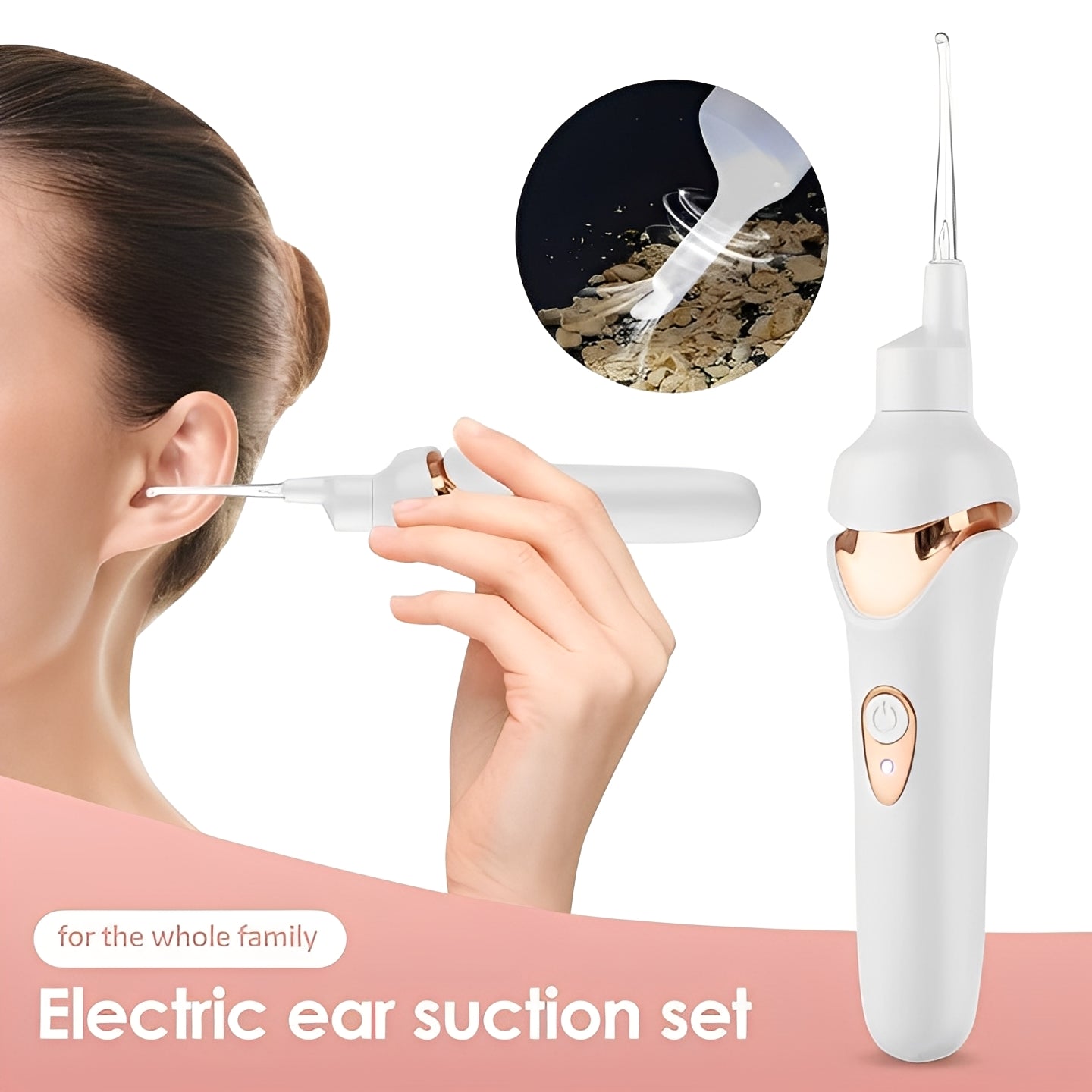 Vacuum Ear Cleaner Device with Soft Tip