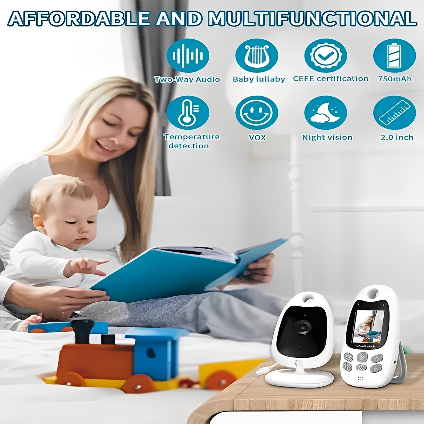 Wireless Baby Monitor Camera with Night Vision and Two Way Audio