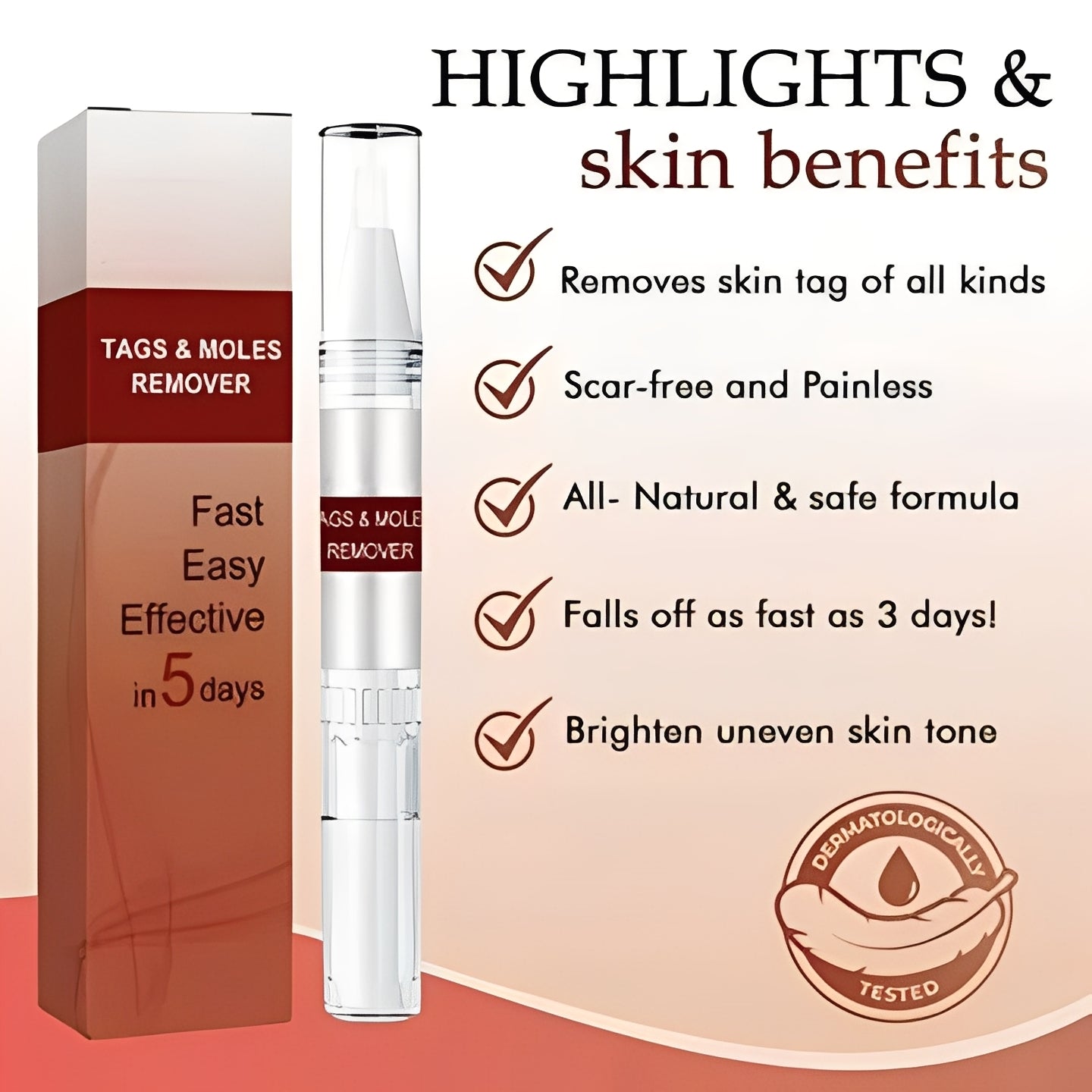 Skin Tag and Mole Appearance Cosmetic Oil