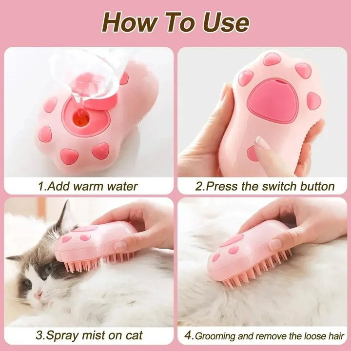 Pet Grooming Brush with Steam for Dogs and Cats