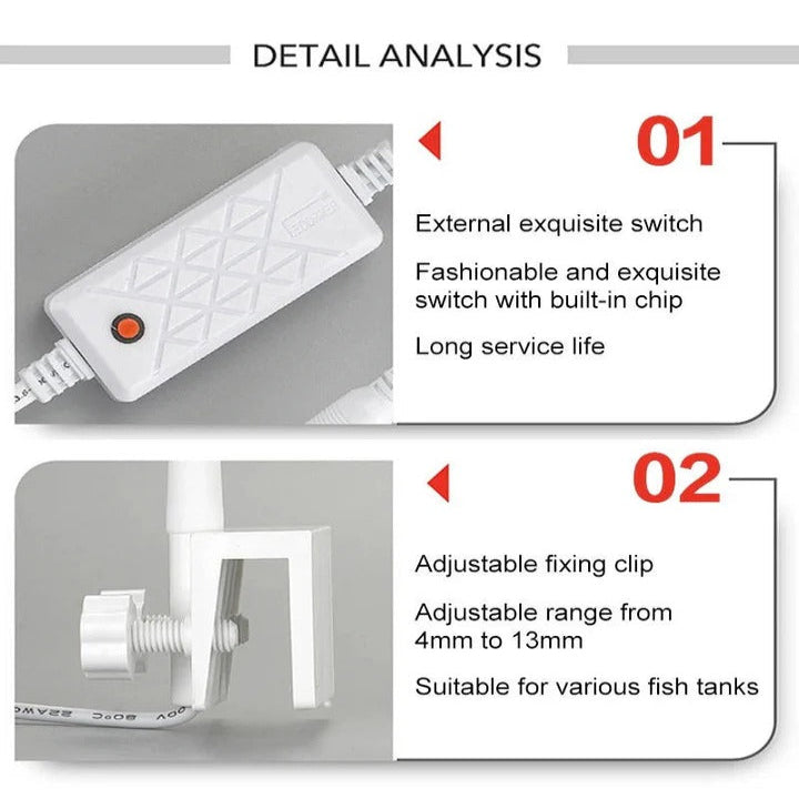 Full Spectrum LED Clip On Aquatic Plant Light