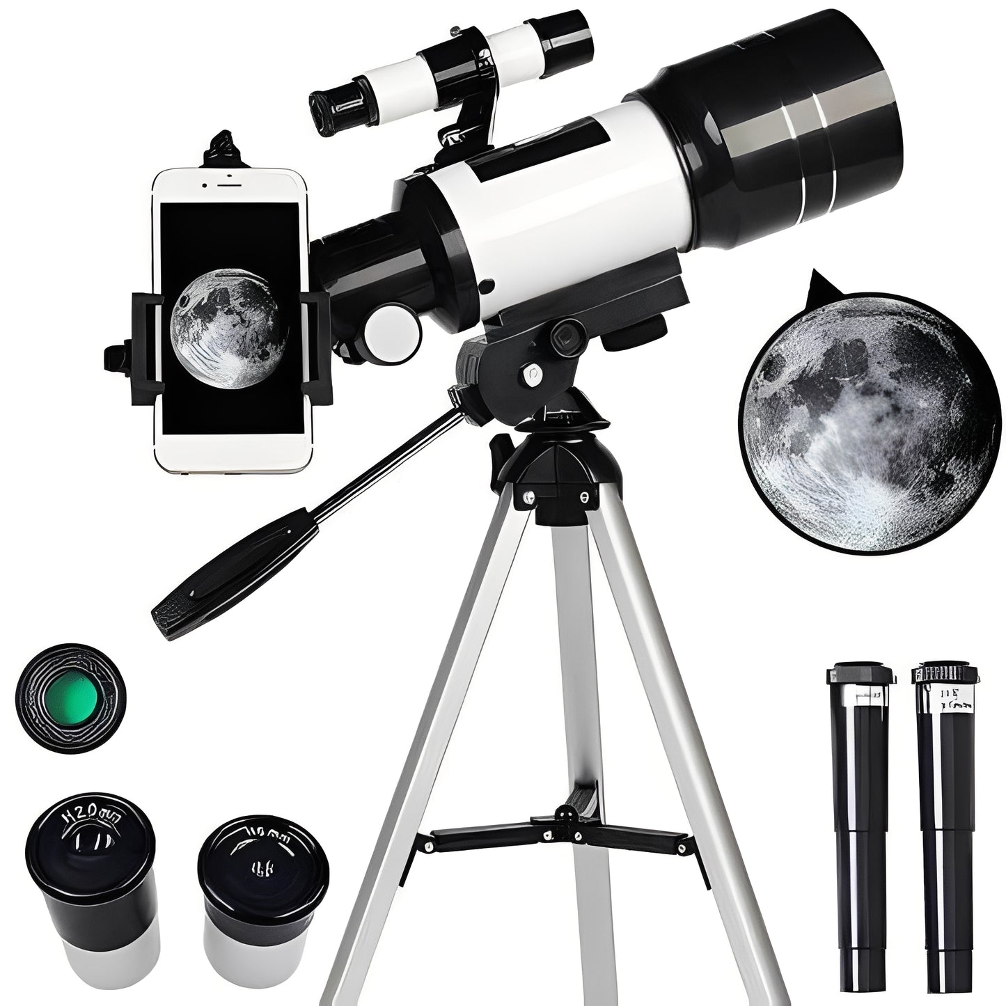 Telescope with Multiple Eyepieces and Table Tripod