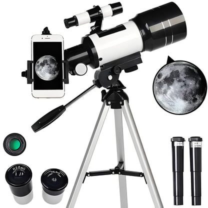Telescope with Multiple Eyepieces and Table Tripod