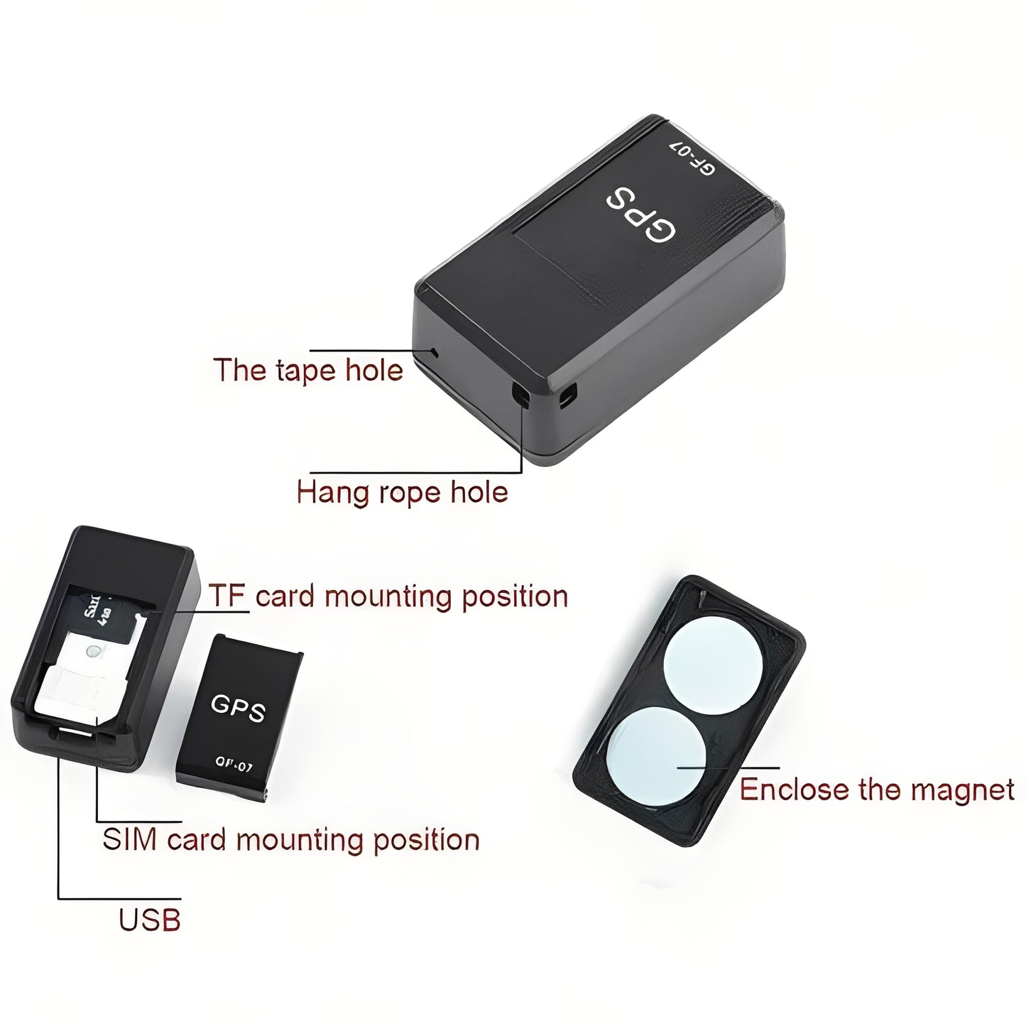 Mini Magnetic GPS Tracker for Vehicle and Item Tracking