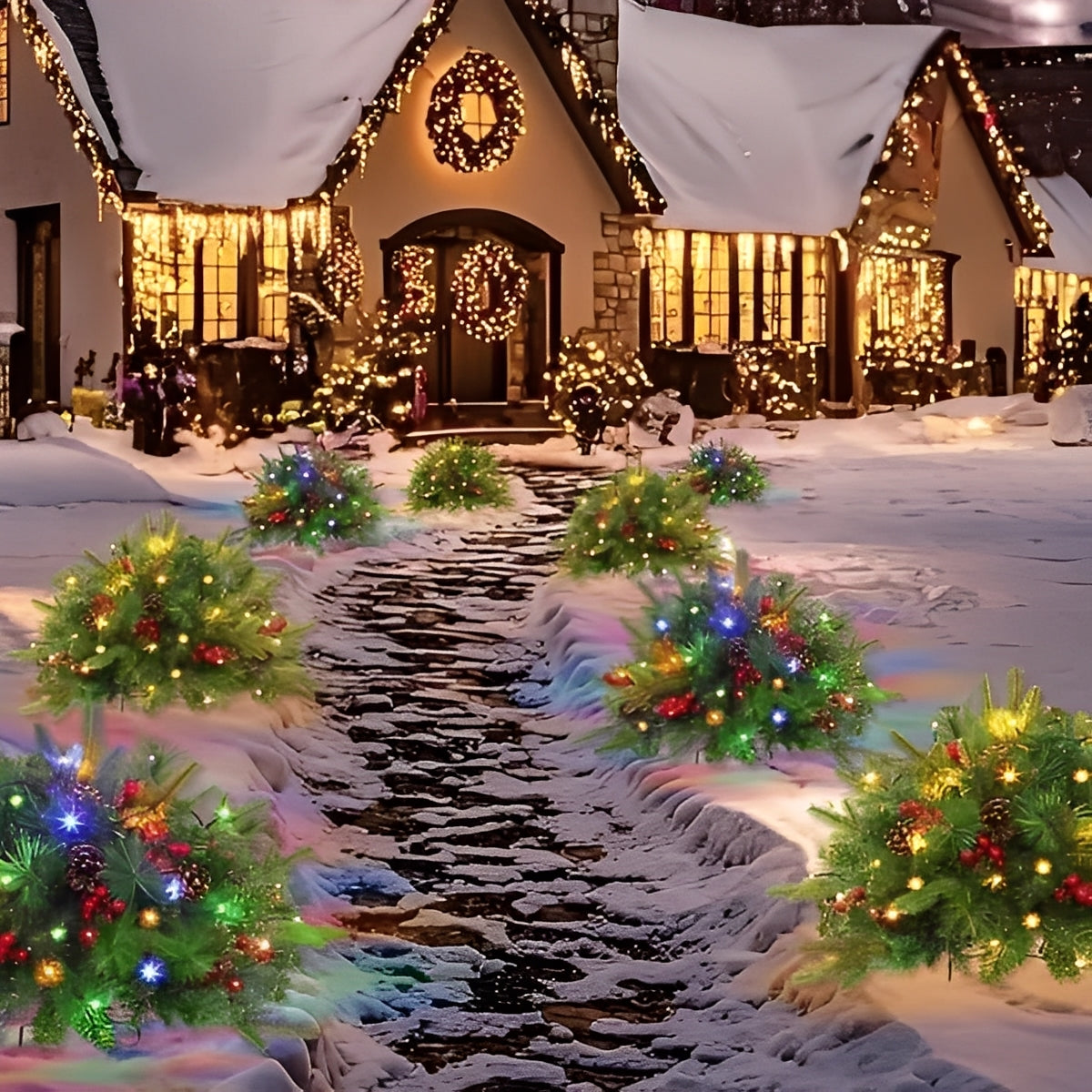 Artificial Christmas Tree Urn Filler Pre-lit Decoration