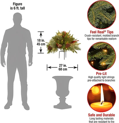 Artificial Christmas Tree Urn Filler Pre-lit Decoration