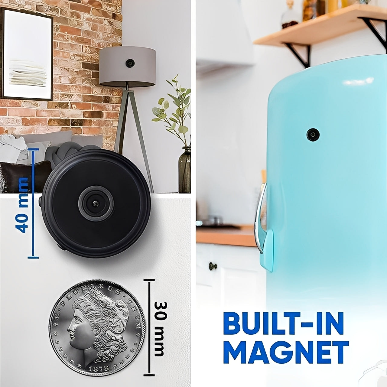 Magnetic Mini Wireless Camera Live Feed Video and Audio